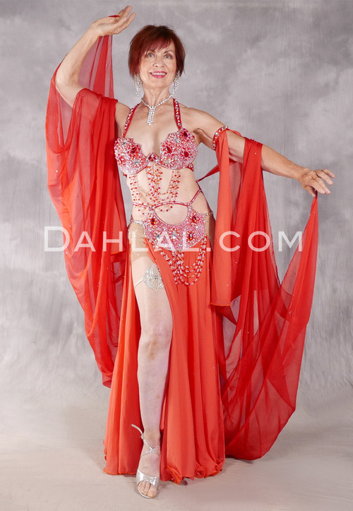 RUBIES AND DIAMONDS Egyptian Costume - Red, Tangerine and Silver