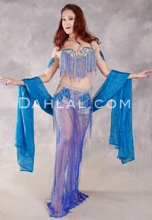 RAPTURE IN BLUE Egyptian Costume - Royal Blue, Turquoise and Nude