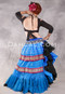 MOONLIGHT AVALON II 12 Yard Silk Tiered Ruched Skirt - Medium Blue, Red, Lavender and Gold
