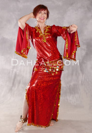 LUXOR LEGACY II Egyptian Saidi Dress - Red and Gold