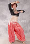 LUNA JADE Draped Silk Brocade Harem Pant - Peach and Gold