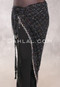 Crocheted Sparkles Hip Shawl - Black with Multi-color