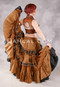 MOONLIGHT AVALON 25 Yard Silk Tiered Ruched Skirt - Bronze, Black and Light Gold