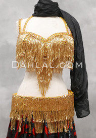 BEYOND THE BASICS III Egyptian Bra and Belt Set - Gold