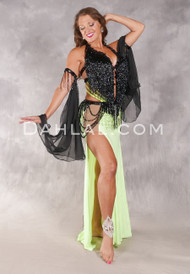 TIMELESS TREASURE Egyptian Dress - Black and Lime