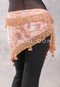 DYNASTY Wide Row Beaded Hip Scarf - Soft Coral Paisley with Coral and Gold
