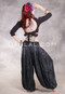 LUNA JADE Silk Brocade Harem Pant - Black and Silver