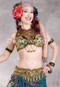 Velvet Tribaret Bra and Belt Set - Forest Green and Gold