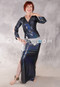 Front View with Sleeves Pinned and Ruched "V" Neckline
