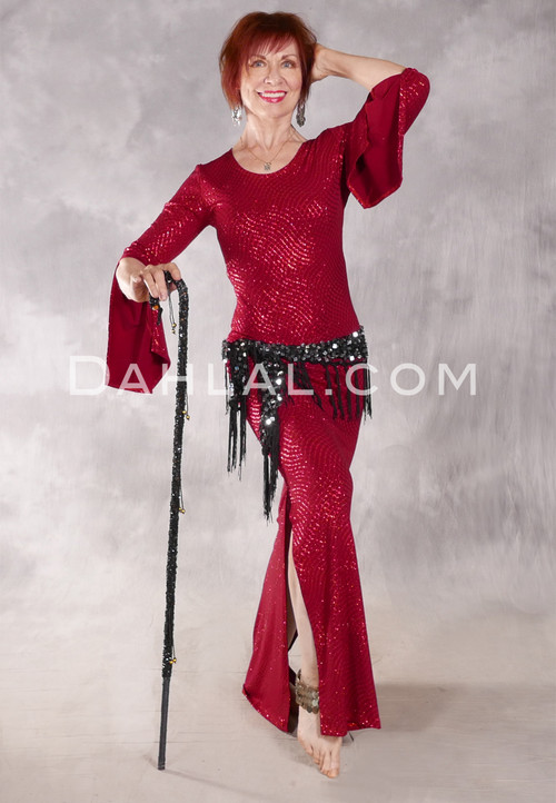 GLITTER WAVE Aziza Dress Ltd. Ed. - Red on Wine