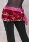 Two Layer Paillette and Coin Egyptian Hip Scarf - Fuchsia and Rose with Gold