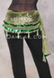 LUXOR WAVE Egyptian Hip Scarf - Olive with Green, Lime and Gold