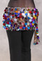 Egyptian Hip Wrap with Paillettes - Animal Print with Multi-color