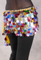 Egyptian Lycra Hip Wrap with Paillettes - Yellow with Multi-color