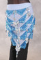 Egyptian Pyramid Multi-Row Bead and Coin Hip Shawl - Light Blue and Silver