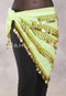 Egyptian Multi-Row Bead and Coin Hip Shawl - Lime, Gold and Black