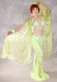 LUSCIOUS IN LIME Egyptian Costume - Lime and Silver, Bra Size C-C/D