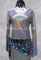 Paillette and Beaded Fringe Head and Hip Scarf Set- Black Velvet with Multi-Color