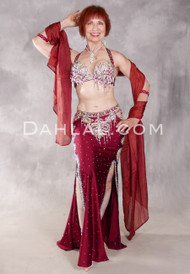 KARMIC BEAUTY Egyptian Costume - Wine and Silver, Bra Size B-B/C