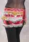 Egyptian Hip Scarf With Beads And Coins - Graphic Print with Gold and Silver
