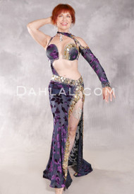 VISION IN BLOOM Egyptian Dress - Black, Purple and Gold