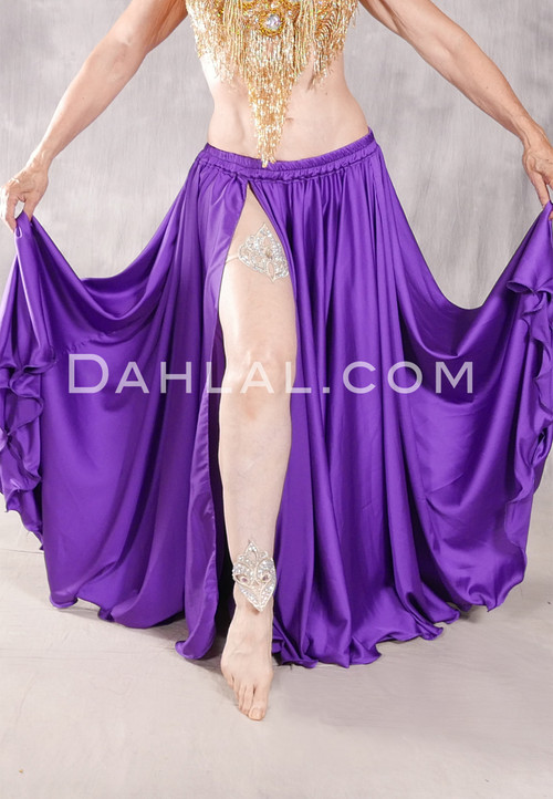 GILDED LILY Lightweight Satin Skirt - Purple