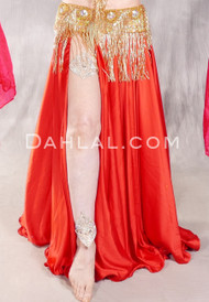 GILDED LILY Lightweight Satin Skirt - Red