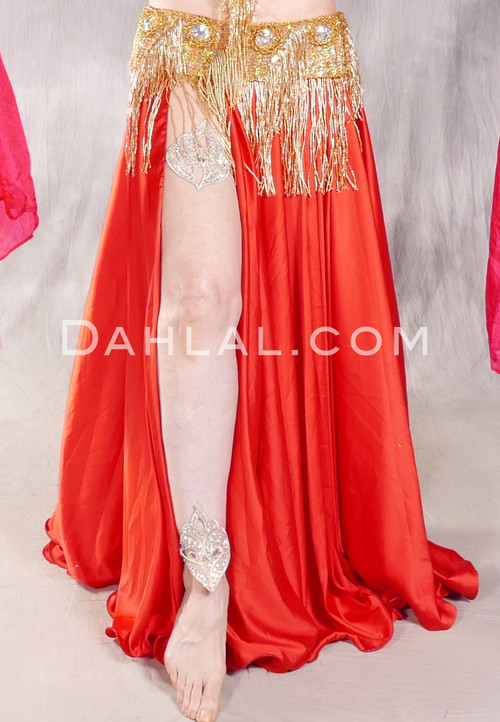 GILDED LILY Lightweight Satin Skirt - Red