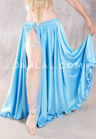 GILDED LILY Lightweight Satin Skirt - Turquoise