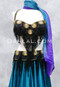 TAHIA Egyptian Beaded Bra and Belt Set - Black & Gold