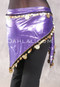 Single Row Egyptian Coin Hip Scarf with Multi-size Coins - Lavender and Gold