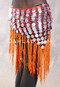 Hand-Crocheted Paillette Shawl- Orange with Silver