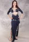 MIDNIGHT ON THE NILE Egyptian Dress - Navy and Gold