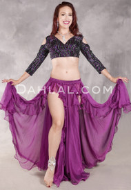 Ruffled Double Chiffon Skirt - Magenta
