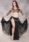 Ruffled Double Chiffon Skirt - Black