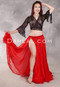 SPARKLE Double Chiffon Skirt - Red with Gold