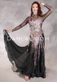 ROYALTY'S JEWEL Egyptian Dress - Black, Pink , Gold and Silver