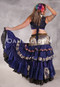 MOONLIGHT AVALON 25 Yard Silk Tiered Ruched Skirt -Navy, Gold, Silver and Copper