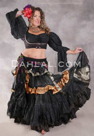 MOONLIGHT AVALON 25 Yard Silk Tiered Ruched Skirt - Black, Gold, Silver, Pink and Teal