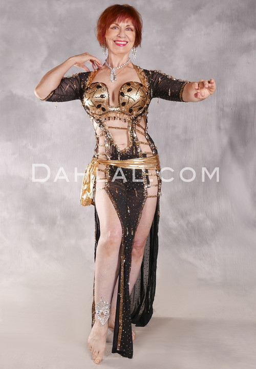 FIFI'S DELIGHT Egyptian Saidi Dress - Black and Gold