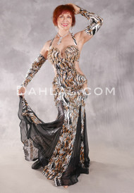 WILD BEAUTY Egyptian Dress - Black, Gold, Ivory and Silver