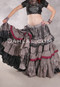 MOONLIGHT AVALON 25 Yard Silk Tiered Ruched Skirt - Gray,Black,Silver & Wine
