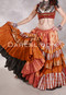 MOONLIGHT AVALON 25 Yard Silk Tiered Ruched Skirt - Salmon, Copper, Gold & White