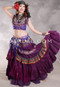MOONLIGHT AVALON 25 Yard Silk Tiered Ruched Skirt - Magenta, Purple, Dark Green, Wine and Gold