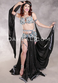JEWELED TREASURE II Egyptian Costume - Black, Silver and Turquoise
