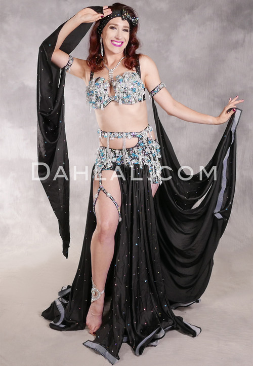 JEWELED TREASURE II Egyptian Costume - Black, Silver and Turquoise