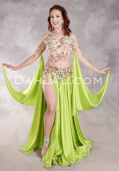 VISION OF PARADISE Egyptian Costume - Lime, Nude, Multi-color and Gold