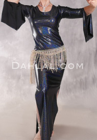 STARLIT Rhinestone Fishnet Hip Wrap - Beige Narrow