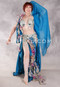 Egyptian Costume - Teal, Nude, Multi-color and Silver