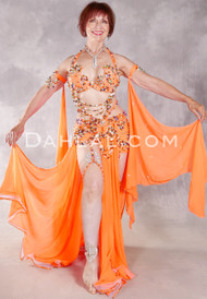 HEARTS ON FIRE Egyptian Costume - Orange, Multi-color and Green